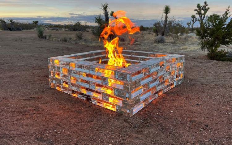 Solid Glass Fire Pit
