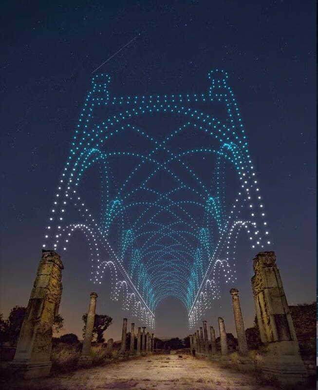 Historical Buildings Come to Life with Drone Lights 3